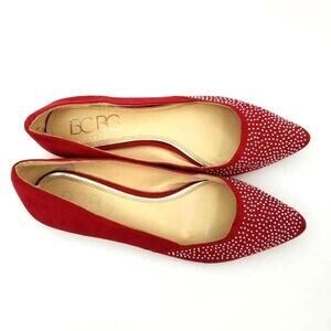 Bcbg Paris Zuzux Ballet Flat Pointed Toes Rhinestone Embelished Flat Shoe Sz 6 B